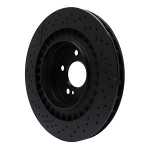 Mercedes-Benz CLK63 AMG Brake Rotor (1) - Rear - R1 Concepts - Drilled & Slotted - Black - `05-`11 Mercedes-Benz CLK63 AMG Brake Rotor (1) - Rear - R1 Concepts - Drilled & Slotted - Black - `05-`11